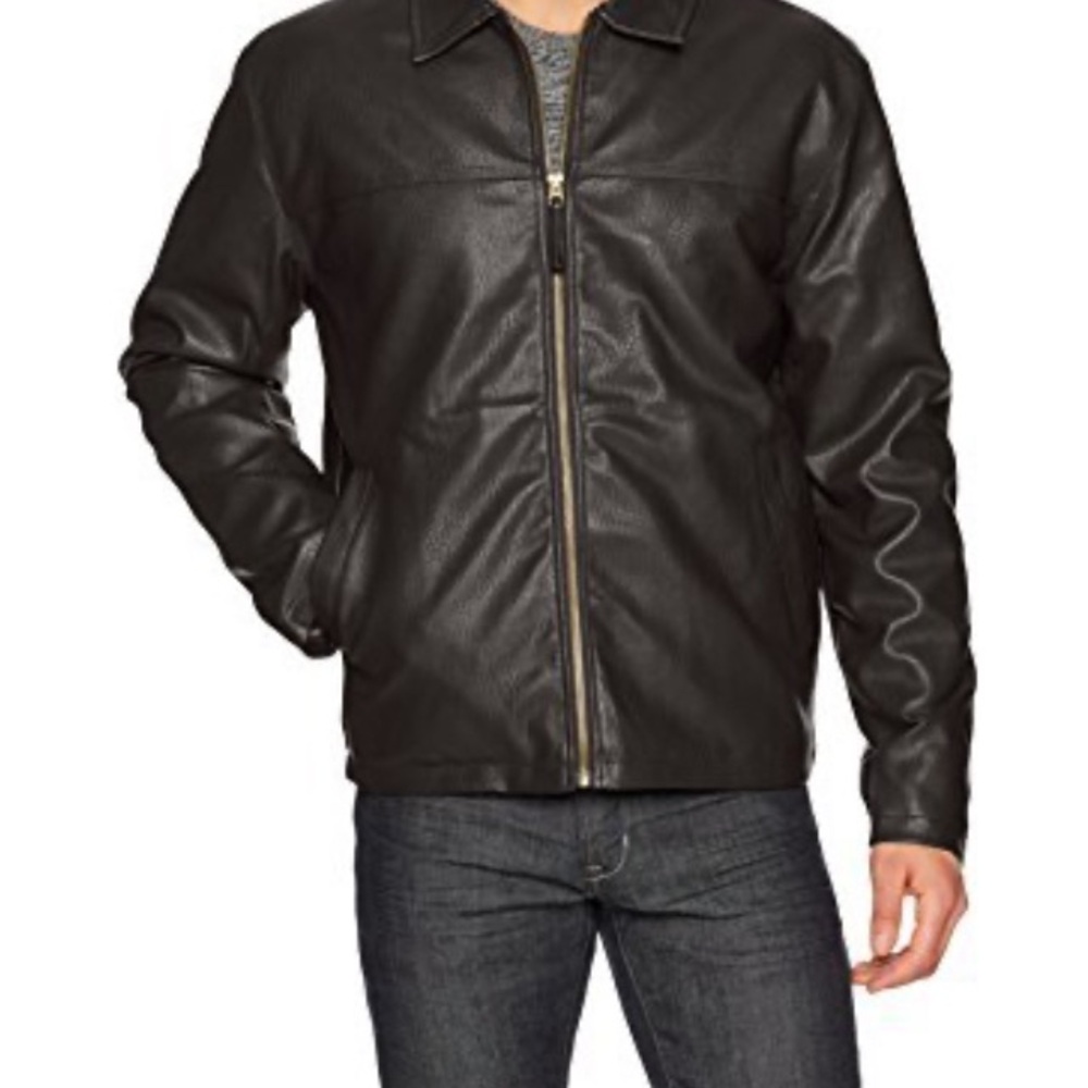 US Polo Association Men's Black Leather Jacket size XXL like new